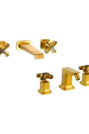 Set miscelatori lavabo a parete e bidet 3 fori colore ottone spazzolato Mamoli 1938 KIT1938G5 Ordina Subito