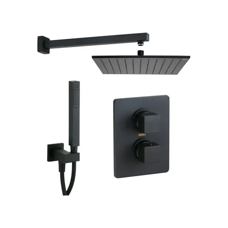 Scelto Dai Clienti Kit doccia completo modello quadro colore nero opaco con soffione 300x300 Mamoli Mendini KITMENDINIK1
