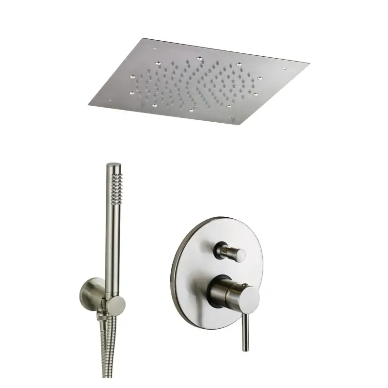 Offerta Del Giorno Kit doccia in colore nichel spazzolato con soffione a soffitto Pollini Jessy C420145255NS