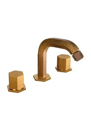 Vendita Finale Batteria per bidet a 3 fori in ottone naturale modello esagonale Mamoli Hexagonal 556500000057