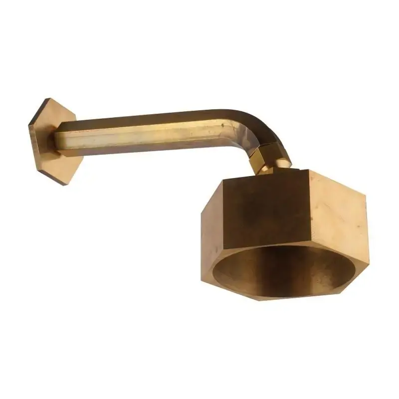 Soffione e braccio doccia in ottone naturale modello esagonale Mamoli Hexagonal 000008260027 Prezzo Di Fabbrica