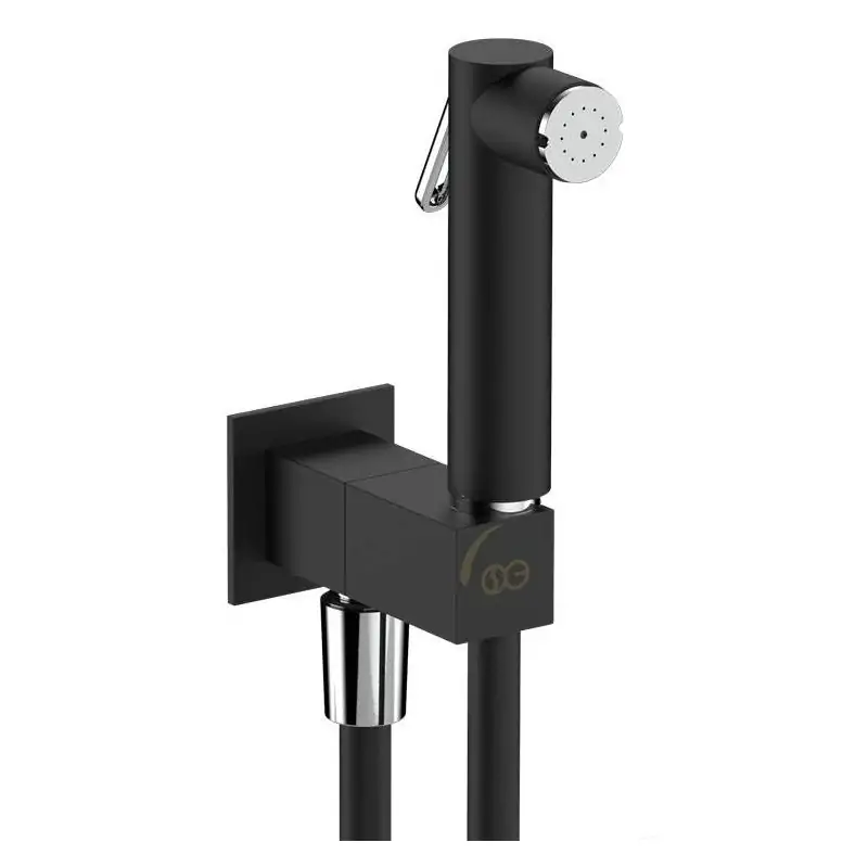 Spedito Oggi Kit doccia igienica idroscopino SQUARE DUAL 2 getti con presa acqua e rubinetto integrato INGENIUS SG521NE
