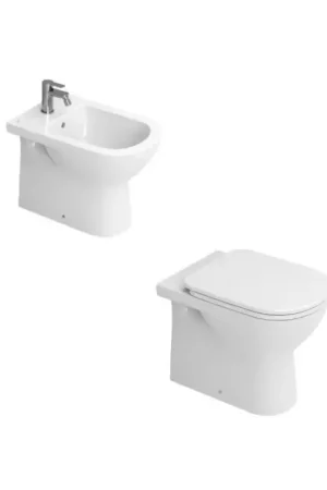 Kit WC e bidet installazione a terra filo parete colore bianco Dolomite Gemma2 KITGEMMA21 Offerta