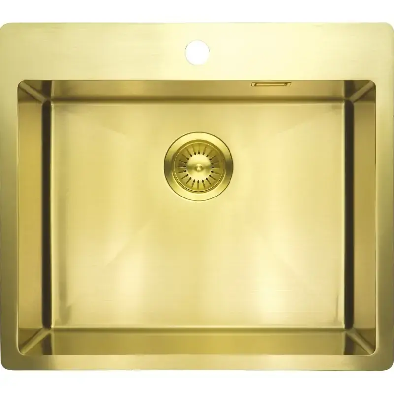 Pagamento Sicuro Lavello per piano cucina in acciaio inox 550 x 505 in colore oro spazzolato Deante OLFATO ZPO_R10B