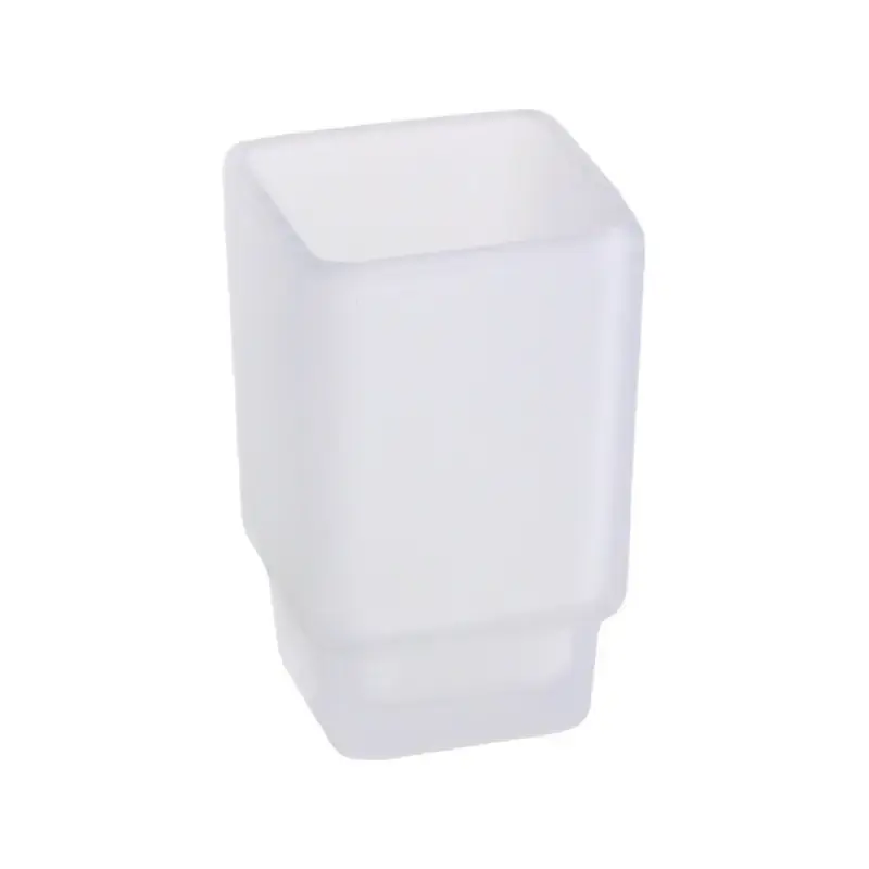 Esclusivo Bicchiere porta spazzolino da appoggio in vetro satinato bianco Capannoli Swing SW113 VS
