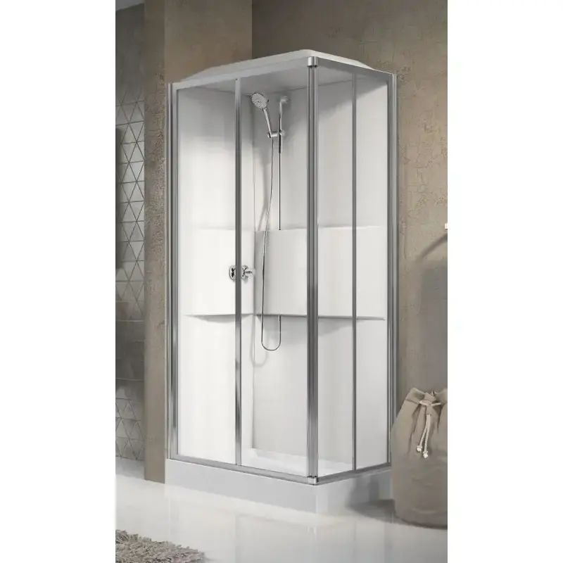 Ultima Occasione Cabina doccia multifunzione 100 x 70 2 ante scorrevoli e 2 fisse Novellini Media 2.0 A ME2A107M-1AB