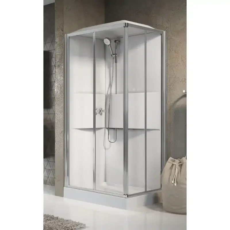 Offerta Cabina doccia multifunzione 100 x 80 2 ante scorrevoli e 2 fisse Novellini Media 2.0 A ME2A100M-1AB