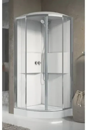 Cabina doccia multifunzione semicircolare 90 x 90 2 ante scorrevoli Novellini Media 2.0 R ME2R90M-1AB Compra Online