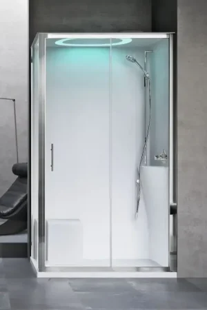 Acquista Ora Cabina doccia multifunzionale 120 x 80 modello standard versione destra con luce led integrata Novellini Eon 2P EON2P120DTT-1AB