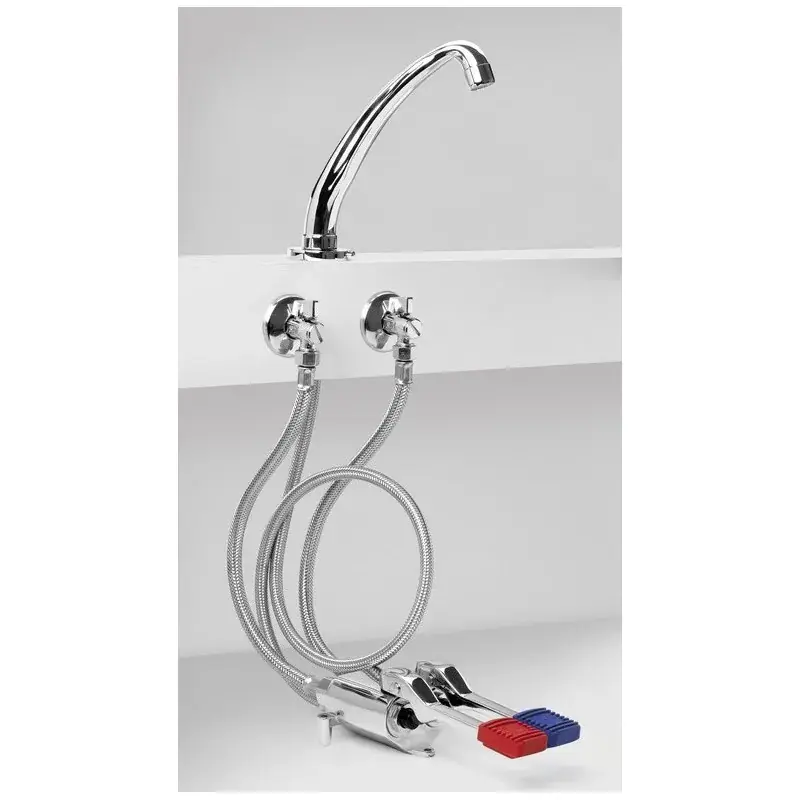 Kit di installazione completo di miscelatore a due pedali e bocca di erogazione Idral KFL66/25 Ultimissimo Modello