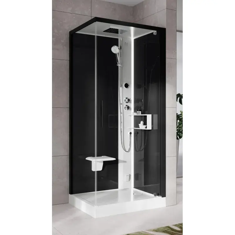 Offerta Speciale Cabina doccia 80 x 80 versione destra con idromassaggio Hammam apertura 1 anta battente Novellini Glax 2 G+F G22GF80DT5-1UH