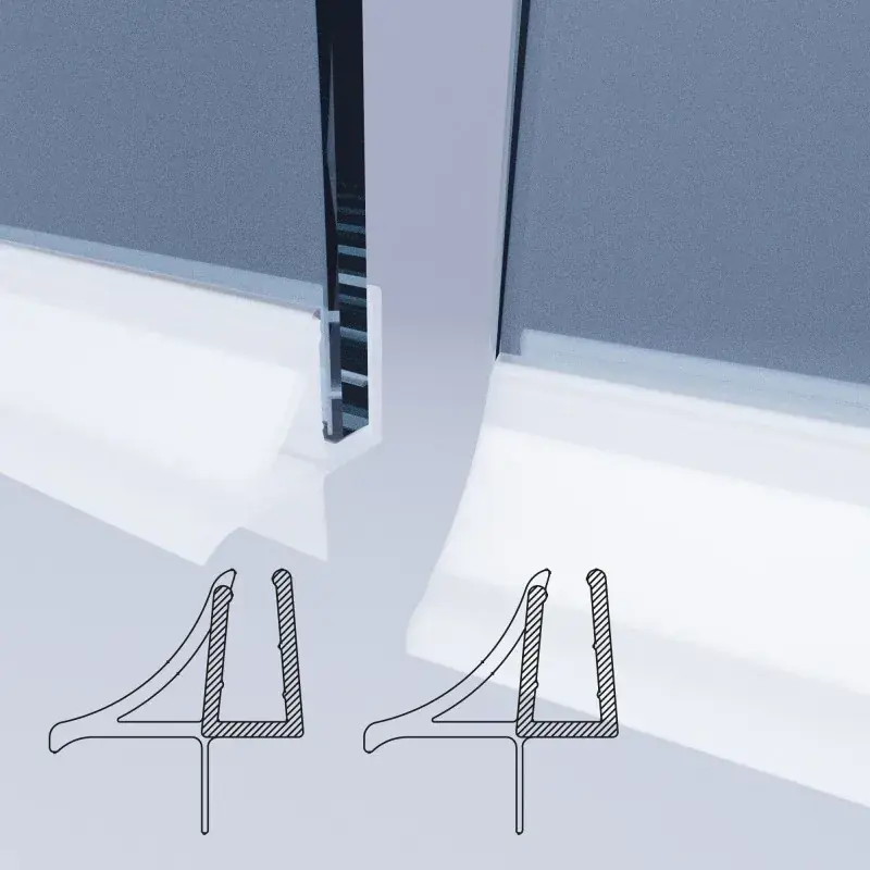 Prezzo Ridotto Confezione coppia guarnizioni curve per vetri da 6 mm Novellini Young R80-90-100 R50YORAM-TR