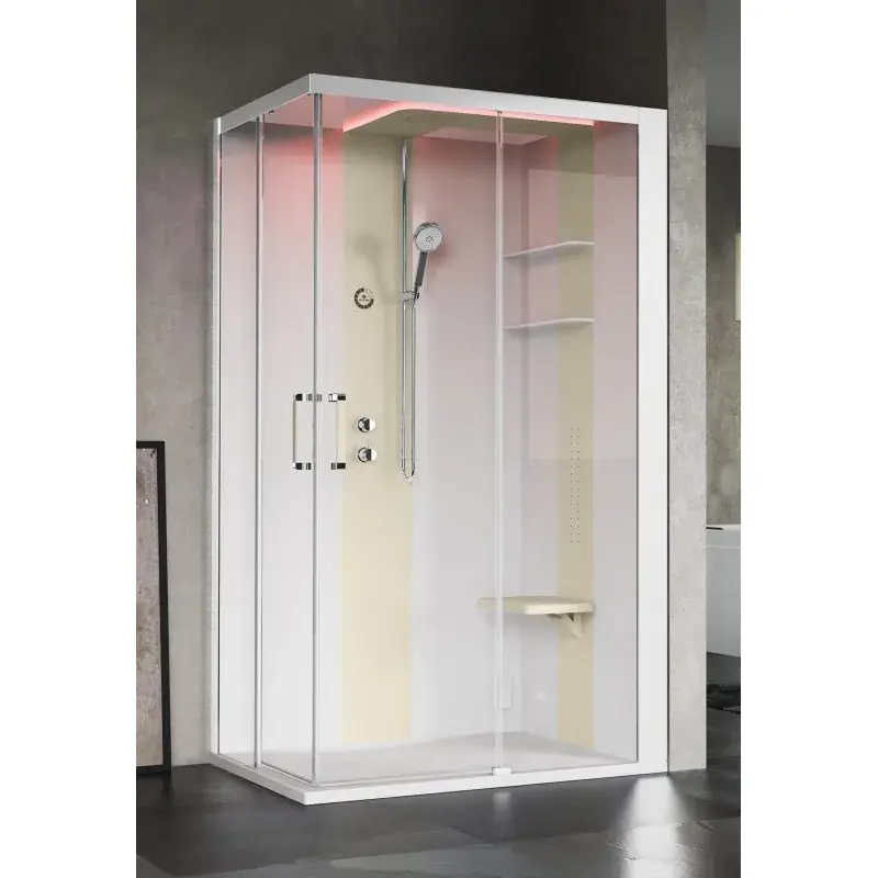 Consegna Rapida Cabina doccia multifunzione 100 x 80 apertura 2 ante scorrevoli versione destra Novellini Skill A SKIA100DT5-1UN1