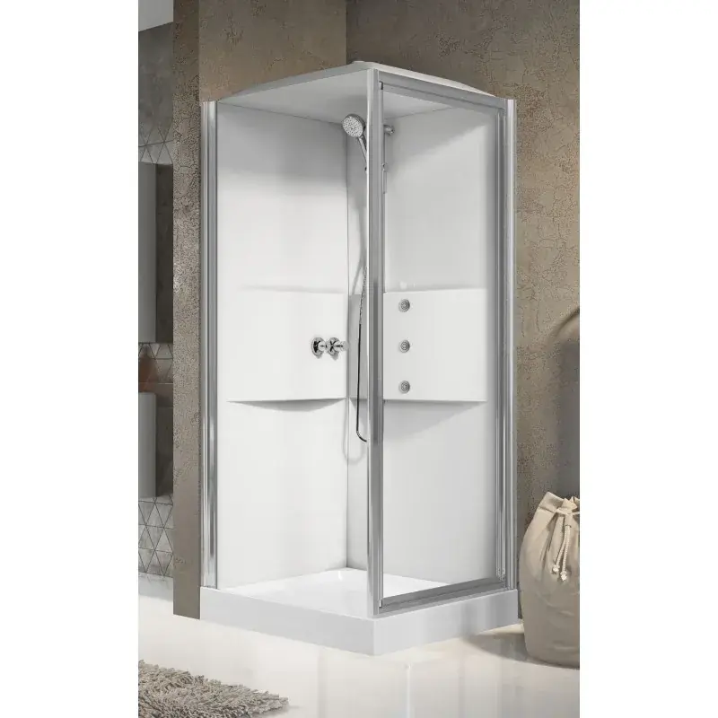 Cabina doccia multifunzione 90x90 1 anta battente versione idromassaggio Novellini Media 2.0 GF ME2GF90T1F-1AB Compra Adesso