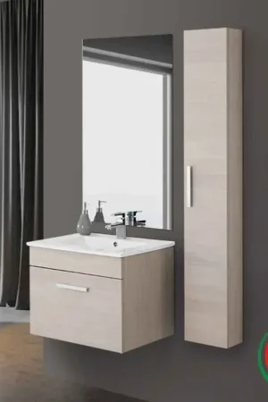 Affare Mobile bagno sospeso rovere chiaro Feridras show 60
