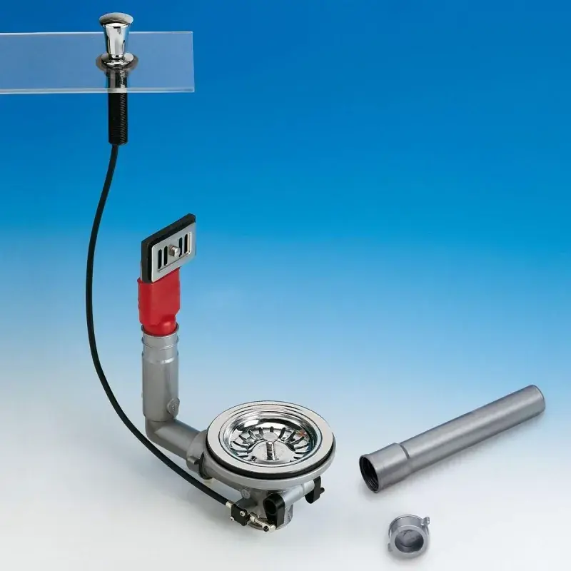 Piletta di scarico BASKET con azionamento remoto e troppo pieno Ø1"1/2 Gas LIRA 1755.070 Super Prezzo