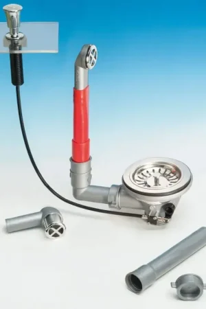 Ultima Occasione Piletta di scarico BASKET con azionamento push e troppo pieno versione tondo connessione Ø1"1/2 Gas LIRA 1755.270
