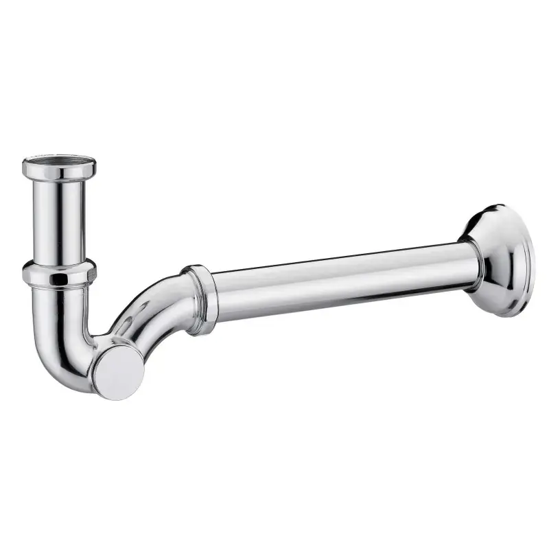 Economico Sifone a "S" con attacco Ø1" e tappo laterale in ottone Piana 08910600CR