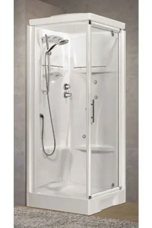 Cabina doccia multifunzione versione idromassaggio 80 x 80 apertura 1 anta battente Novellini New Holiday GF NNHGF80T19F-1D Prezzo Conveniente