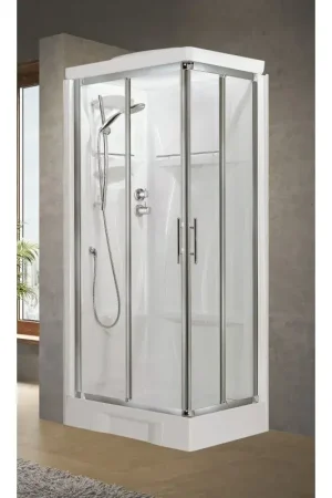 Cabina doccia multifunzione 80 x 80 versione standard 2 ante scorrevoli e 2 fisse in linea Novellini New Holiday A NNHA80TT-1B Spedizione Espresso