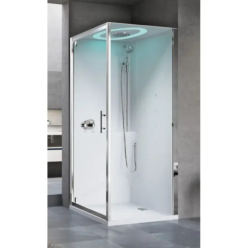 Pagamento Sicuro Cabina doccia multifunzione 90 x 90 apertura 1 anta battente versione idromassaggio Novellini Eon GF EONGF90T1F-1AB