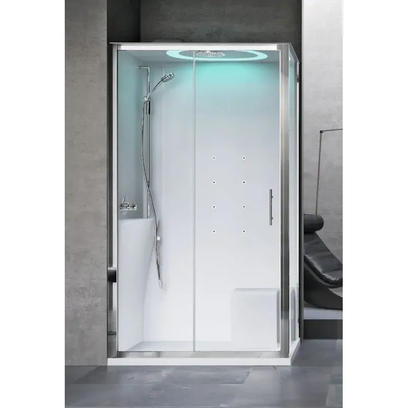 Saldi Cabina doccia multifunzionale 120 x 90 versione sinistra con idromassaggio luce led integrata Novellini Eon 2P EON2P290ST1F-1AB
