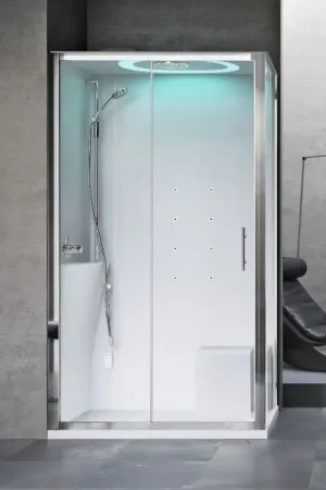 Cabina doccia con idromassaggio Hammam 120 x 90 apertura 1 anta battente e versione sinistra Novellini Eon 2P EON2P290ST1N-1AB Direttamente Dal Produttore