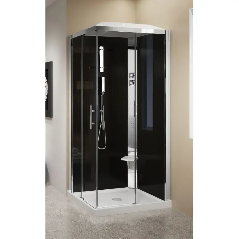Cabina doccia 90 x 70 apertura 2 ante scorrevoli versione destra con idromassaggio Novellini Crystal A HC2A7090DT1F-1KH Prezzo Ridotto