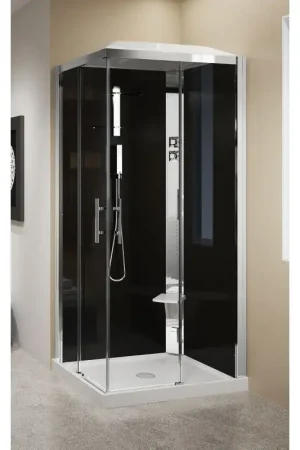 Cabina doccia 90 x 70 apertura 2 ante scorrevoli versione destra con idromassaggio Hammam Novellini Crystal A HC2A7090DT1N-1KH Pagamento Sicuro