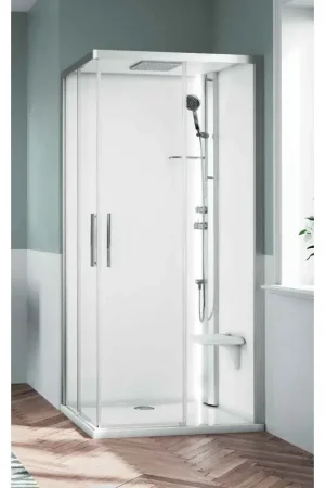 Cabina doccia multifunzione 80 x 80 modello standard 2 ante scorrevoli Novellini Glax 1 A G21A80TF-1BB Promo Stagionale