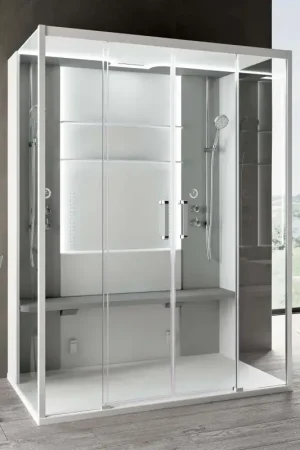 Cabina doccia multifunzione doppia postazione con idromassaggio Hammam Novellini Skill Dual SKI2A160T5-1UN3 Soddisfatti O Rimborsati