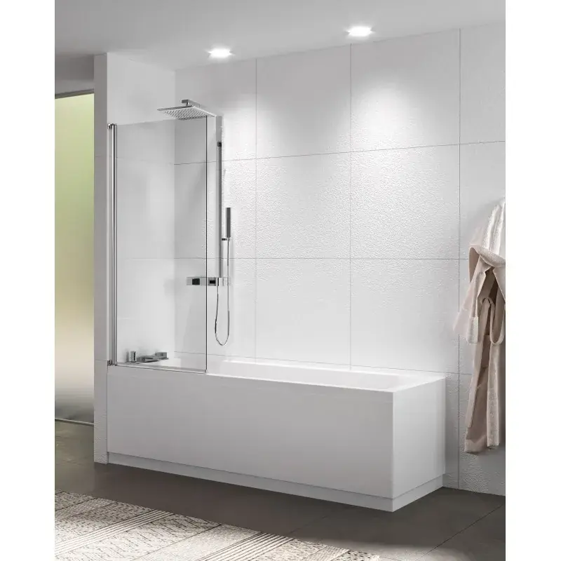 Direttamente Dal Produttore Parete in vetro 80 cm per vasca da bagno 1 anta girevole a 180° Novellini Riviera 2.0 1V