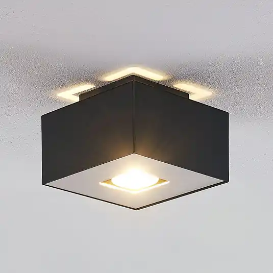Lindby Kasi plafoniera, nero 1 luce 14 x 14cm Ultima Occasione