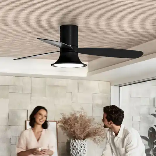 Occasione Imperdibile Ventilatore da soffitto Beacon con luce Flusso nero 132cm silenzioso