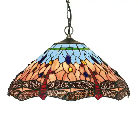 Lampada a sospensione stile Tiffany DRAGONFLY Spedito Oggi