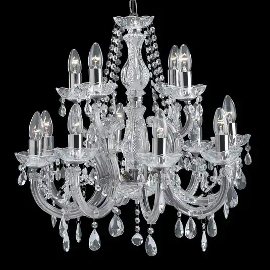 Bestseller Lampadario classico MARIE THERESE, 12 luci cromo