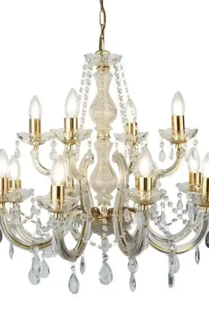 Vendita Finale Lampadario a 12 luci MARIE THERESE, ottone