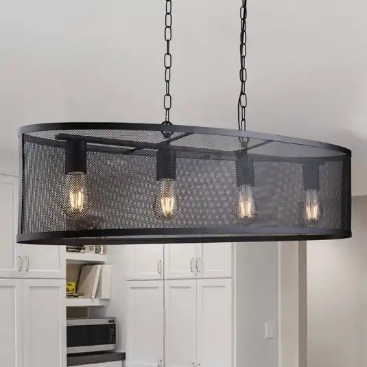 Lampada sospensione Fishnet in nero, lunga 91cm Spedito Oggi