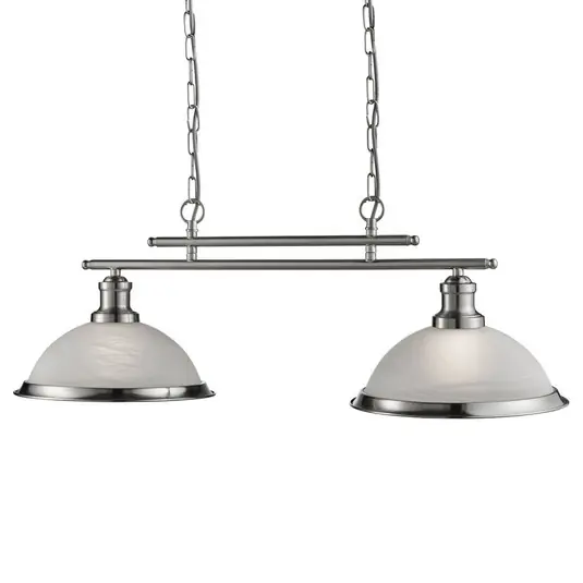 Offerta Speciale Lampada sospensione vetro Bistro, 2 luci, argento