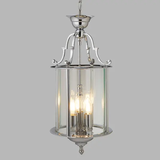 Lampada sospensione Bevelled Lantern, vetro, cromo Affare