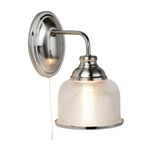 Promozione Applique Bistro II argento/vetro scanalato