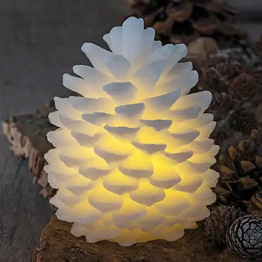 Candela LED Clara a forma di pigna, alta 14 cm Prezzo Basso