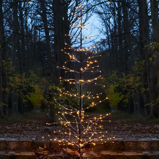 Albero a LED Isaac decorato con neve brillante Saldi