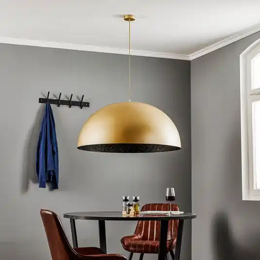 Lampada a sospensione Fera, oro/nero maculato, Ø90cm Pagamento Sicuro