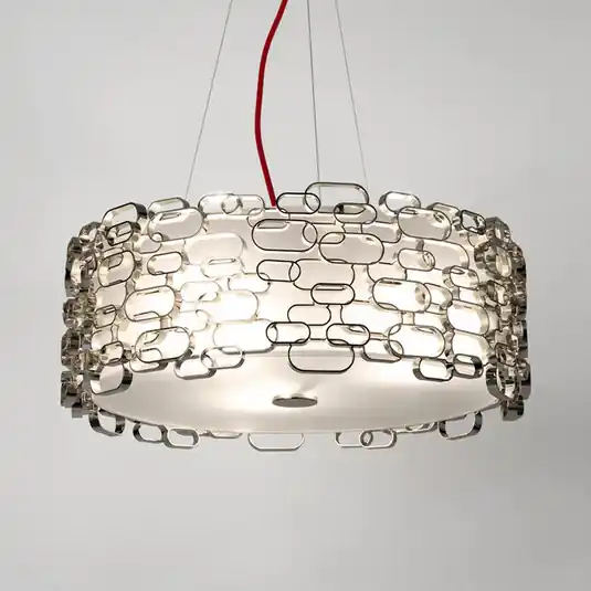 Glamour - lampada a sospensione argentata Spedizione Espresso