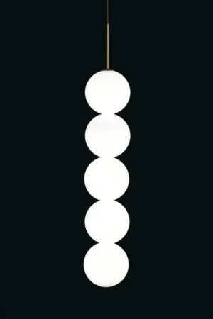 Direttamente Dal Produttore Lampada a sospensione Terzani Abacus, ottone, 5 globi