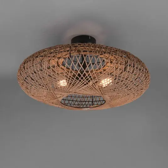 Professionale Plafoniera Hedda di sisal e metallo