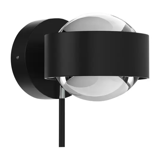 Puk Mini Wall+ Lenti LED trasparenti, nero opaco/cromo Offerta