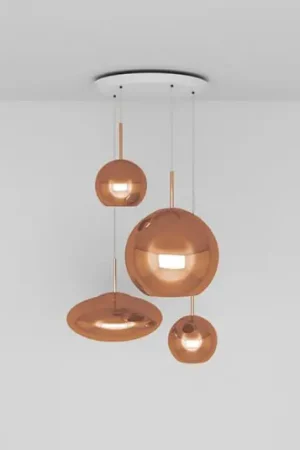 Affare Tom Dixon Copper Range Round a sospensione, 4 luci