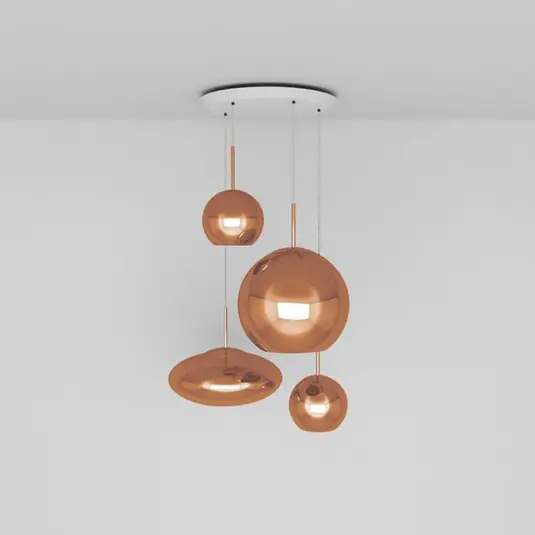 Affare Tom Dixon Copper Range Round a sospensione, 4 luci